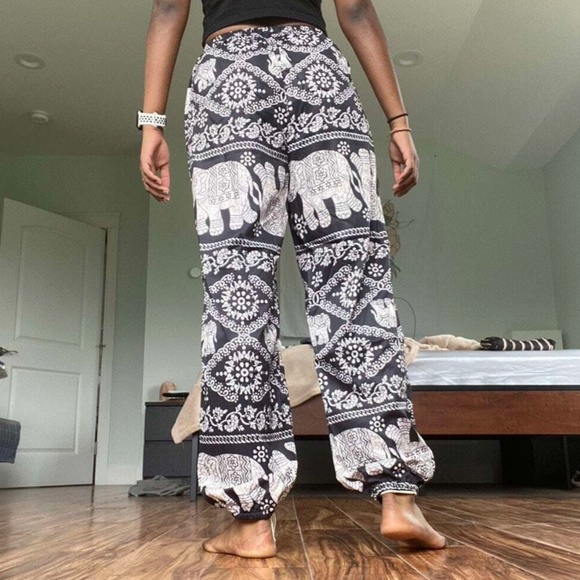 Boho Animal Print Stretchy Waist jogger pants - Picture 2 of 6